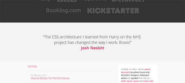 The carousel on csswizardry.com